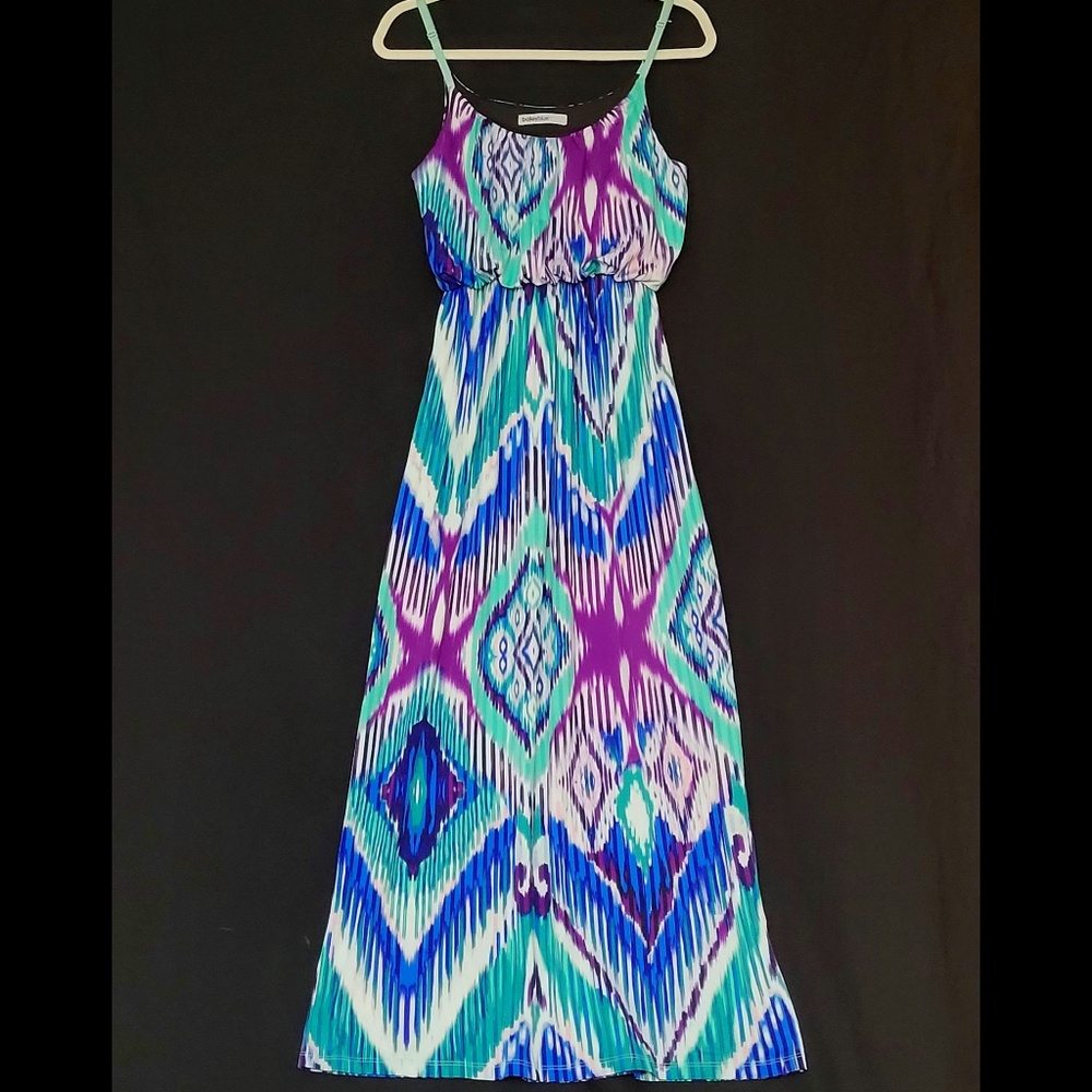 Women's Geometric Design Sleeveless Long Maxi Dress Size Small